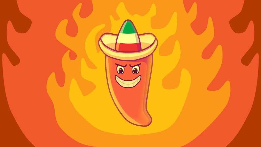 obrazek pokazujący paprykę jalapeno otoczoną ogniem