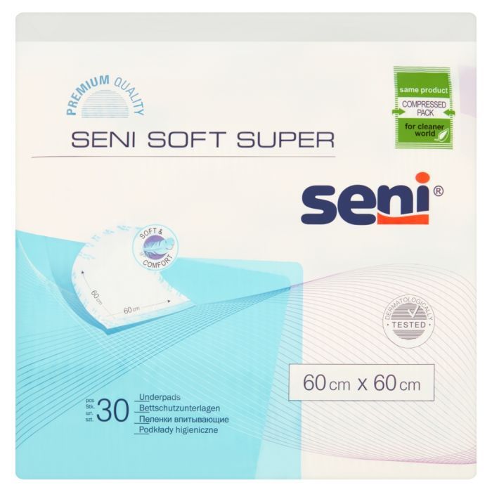 Seni Soft Super, podkłady higieniczne, 60 cm x 60 cm, 30 szt.