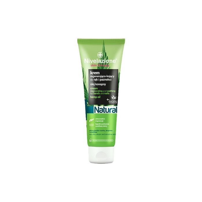 Nivelazione Skin Therapy Natural, regenerująco-kojący krem do rąk i paznokci z olejem konopnym, 100 ml