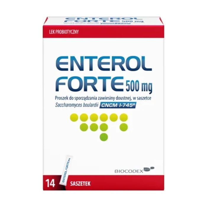 Enterol Forte, 500 mg, proszek do sporządzania zawiesiny doustnej, 14 sasz.