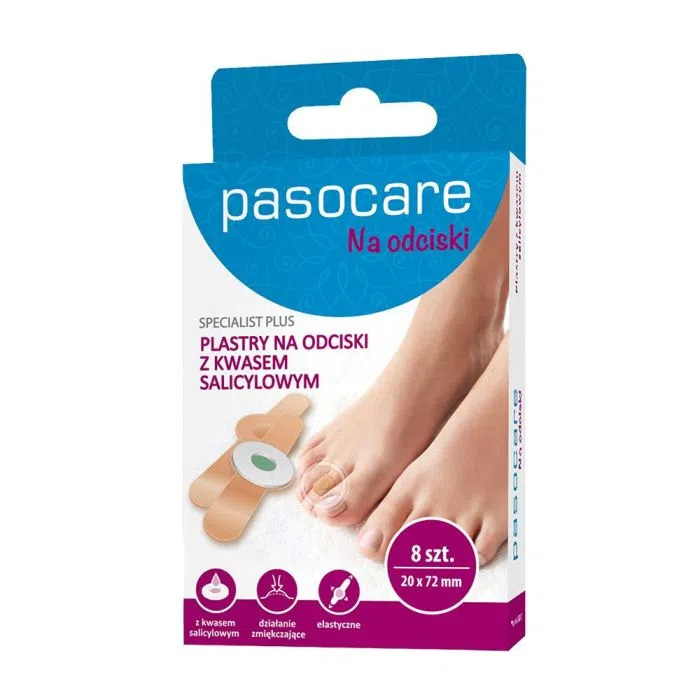 Plastry na odciski z kwasem salicylowym pasocare specialist plus