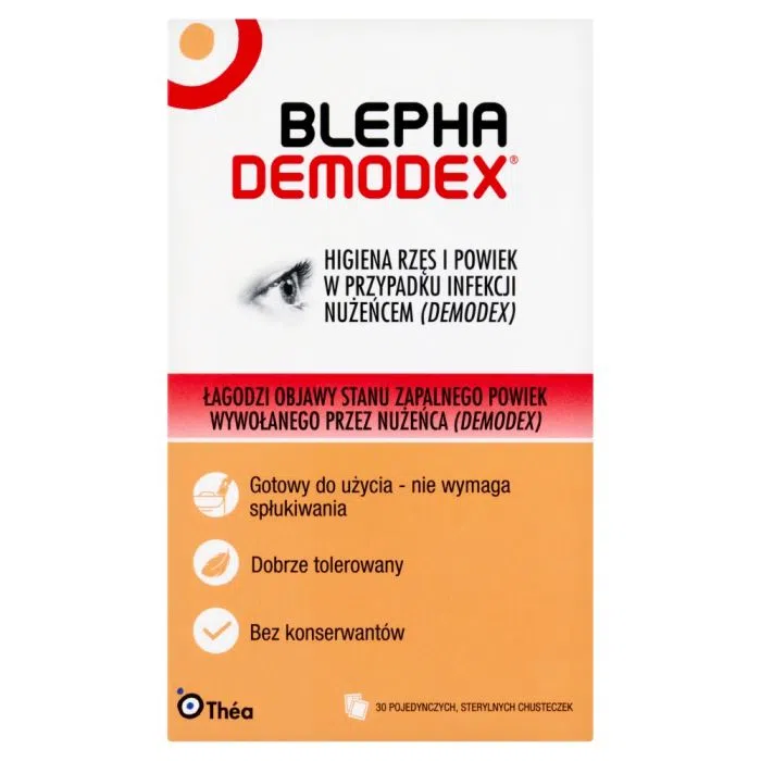 Blephademodex, chusteczki do higieny powiek, 30 szt.