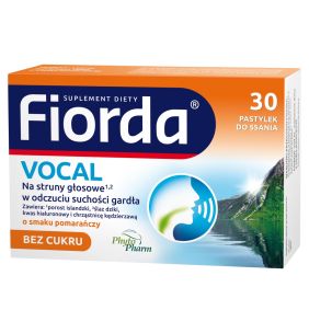 Fiorda Vocal o smaku pomarańczy, pastylki do ssania, 30 szt.