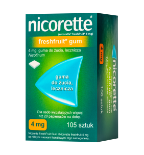 Nicorette FreshFruit Gum, 4 mg,(i.row),Delf,Grecja,105 szt