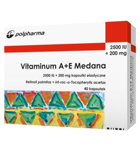 Vitaminum A+E Medana, 2500 j.m.A + 200 mg E, kapsułki, 40 szt.