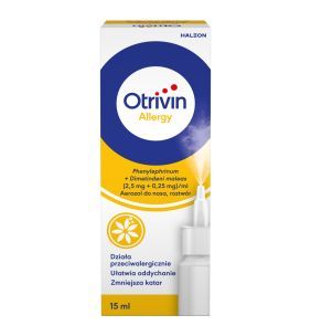 Otrivin Allergy, 2,5mg+0,25mg/ml, aerozol do nosa, 15 ml
