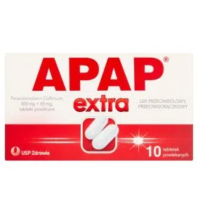 Apap Extra, 500 mg + 65 mg, tabletki powlekane, 10 szt.