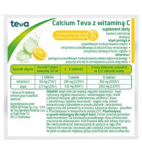 Calcium Teva z witaminą C, tabletki musujące, 14 szt.
