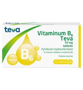 Vitaminum B6 Teva, 50 mg, tabletki, 50 sztuk