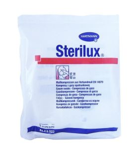 Sterilux, kompresy jałowe 17-nitkowe, 12 warstwowe, 10 cm x 10 cm, 3 szt.