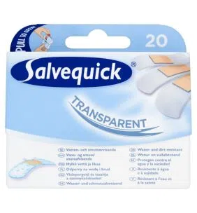 Salvequick, plastry transparentne, mix, 20 szt.