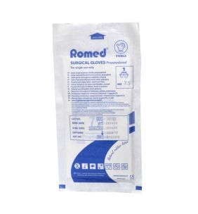 Rekawiczki chir.Romed,lat,jal,pudr,r.7,5,1para