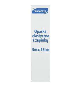 Viscoplast, opaska elastyczna tkana z zapinką, 5 m x 15 cm, 1 szt.