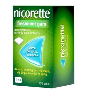Nicorette Freshmint Gum, 2 mg, gumy do żucia, 105 szt.