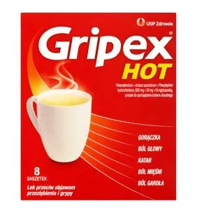 Gripex Hot, proszek do sporządzania roztworów, 8 saszetek