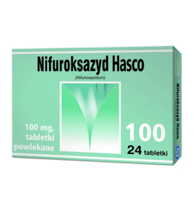 Nifuroksazyd Hasco, 100 mg, tabletki powlekane, 24 szt.