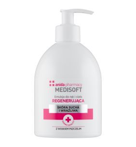 Anida Medi Soft, emulsja do rąk i ciała z woskiem pszczelim, regenerująca, 500 ml
