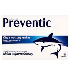 Preventic Extra 500, olej z wątroby rekina, kapsułki, 60 szt.