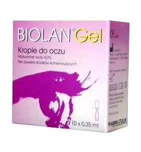 Biolan Gel, 0,3%, krople do oczu, 0,35 ml, 10 minimsów