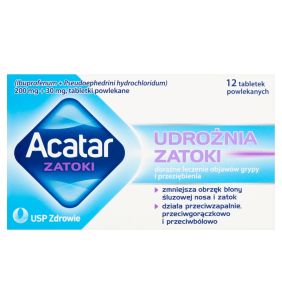 Acatar Zatoki, 200 mg + 30 mg, tabletki powlekane, 12 szt.