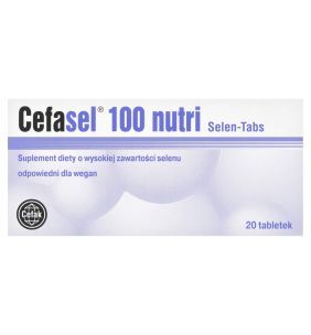 Cefasel nutri 100 Selen-Tabs, Suplement diety o wysokiej zawartości selenu 5,7 g, tabletki, 20 szt.