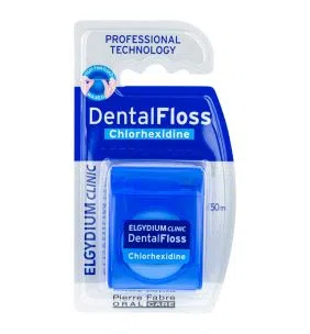 Elgydium Dental Floss Chlorhexidne, nić dentystyczna z chlorheksydyną, 50 m