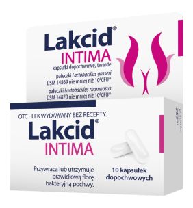 Lakcid Intima, kapsułki dopochwowe, twarde, 10 szt.