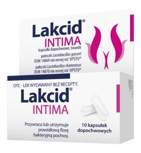 Lakcid Intima, kapsułki dopochwowe, twarde, 10 sztuk