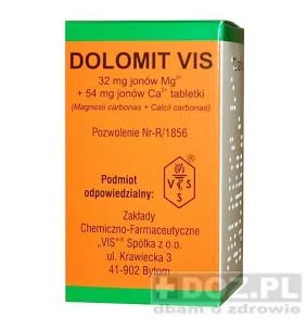 Dolomit VIS, 32 mg jonow Mg+54mg jonow Ca, tabl., 72 szt