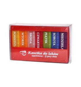 Kasetka do leków, tygodniowa, 3-komorowa, 1 szt.