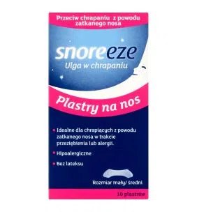 Snoreeze, Plastry na nos ulga w chrapaniu, rozmiar mały-średni, 10 szt.