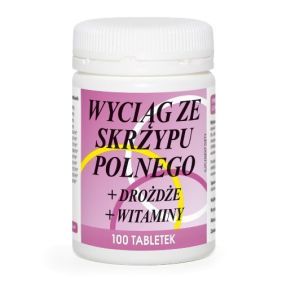 Wyciąg ze skrzypu polnego+drożdże+witaminy, tabletki, 100 szt.