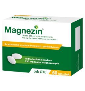 MAGNEZIN, 130 mg jonów magnezowych, tabletki, 60 sztuk