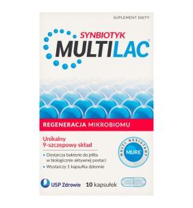 Multilac, kapsułki, synbiotyk (probiotyk +prebiotyk), 10 szt.