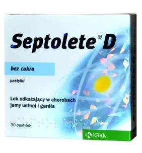 Septolete D, pastyl.twarde,bez cukru, 30 szt