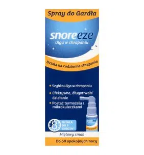 Snoreeze, Spray do gardła, ulga w chrapaniu, miętowy smak, 23,5 ml