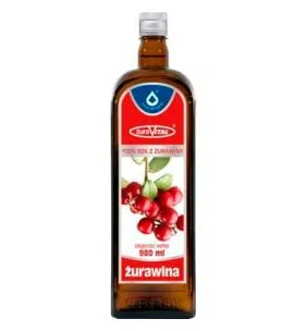 Zurawina 100%, sok, z owocow zurawin, 980 ml