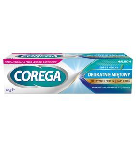 Corega Super Mocny Delikatnie Miętowy, krem do protez 40 g
