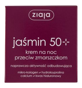 Ziaja, jaśmin w kremie przeciw zmarszczkom 50+ na noc, 50 ml