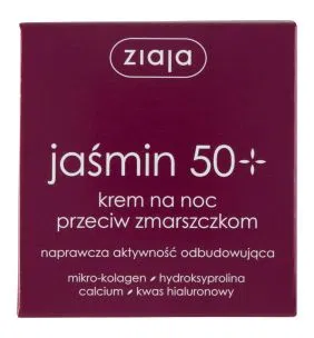 Ziaja, jaśmin w kremie przeciw zmarszczkom 50+ na noc, 50 ml