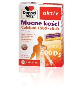 Doppelherz aktiv Mocne kości, Calcium 1500 + witamina D, tabletki, 60 szt.