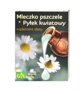 Mleczko pszczele + pyłek kwiatowy, kapsułki, 48 szt.