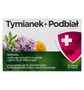 Tymianek Podbiał, pastylki do ssania, 18 szt.