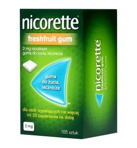 Nicorette FreshFruit Gum, 2 mg, guma do żucia, 105 szt.