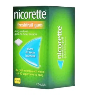 Nicorette FreshFruit Gum, 4 mg, guma do żucia, 105 szt.