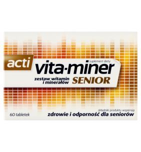 Acti vita-miner Senior (Vita miner Senior), drażetki dla osób po 50 roku życia, 60 szt.