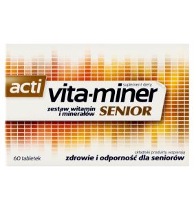 Acti vita-miner Senior (Vita miner Senior), drażetki dla osób po 50 roku życia, 60 szt.