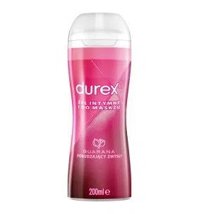 Durex Play 2w1 Massage Lube, stymulujący żel intymny i do masażu z pobudzającą guaraną, 200 ml