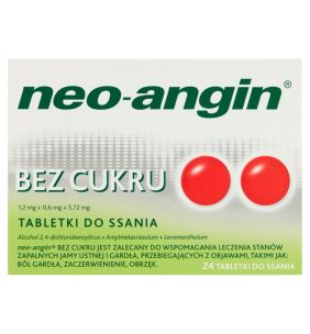 Neo-Angin bez cukru, tabletki do ssania, 24 szt.