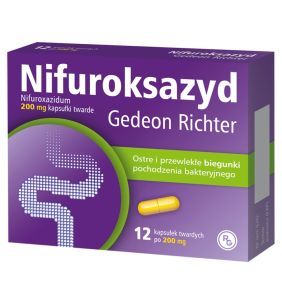 Nifuroksazyd Gedeon Richter, 200 mg, kapsułki twarde, 12 szt.